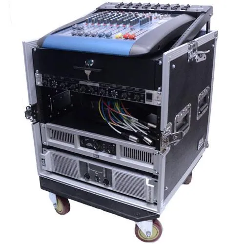 12 Space Rack Case with Slant Mixer Top