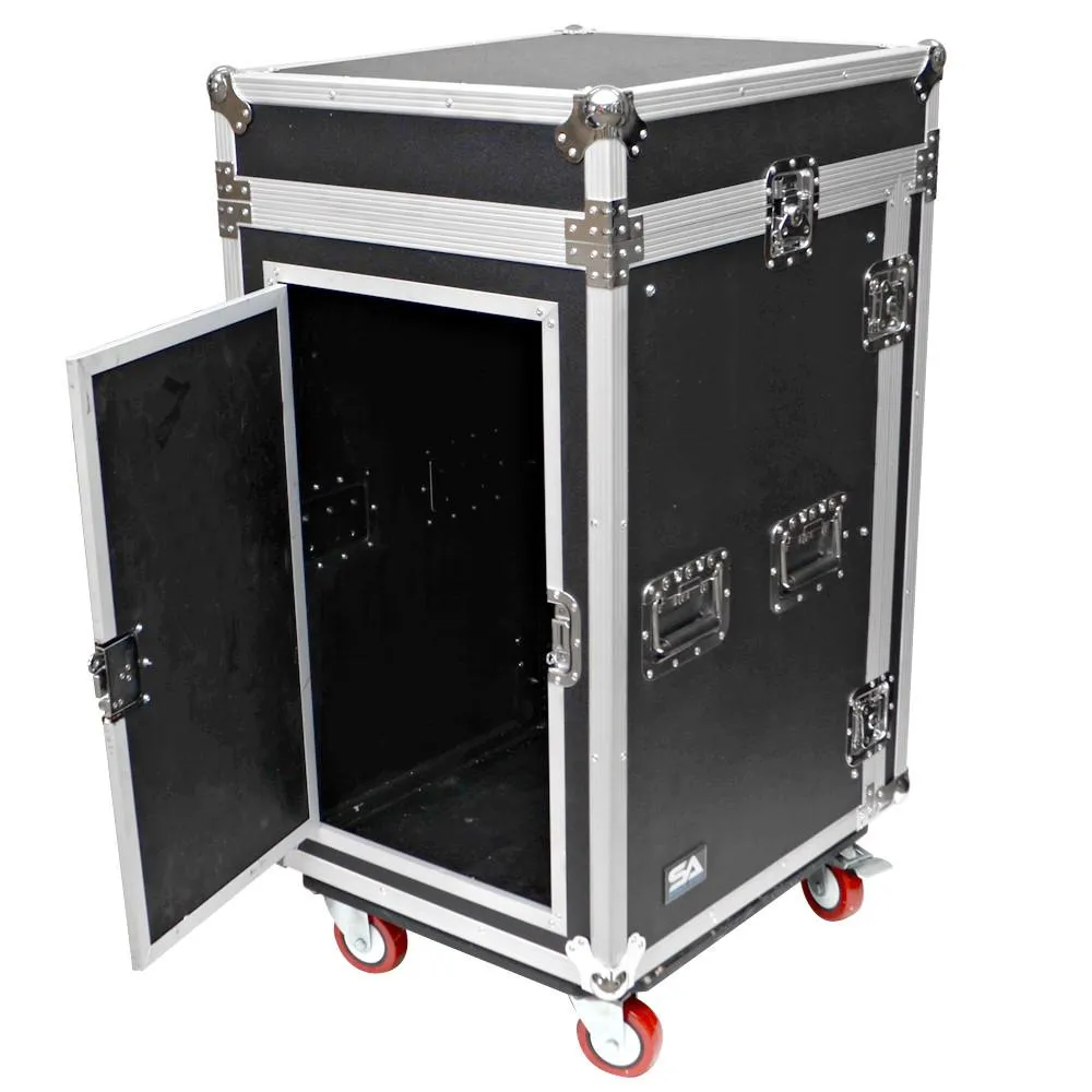 12 Space Rack Case with Slant Mixer Top