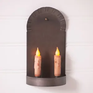 2-Candle Tin Colonial Sconce