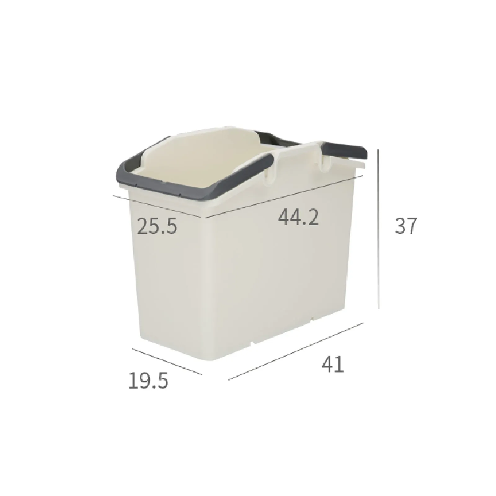 2 Set Stackable Portable Laundry Basket 19.5x41x37cm Ivory