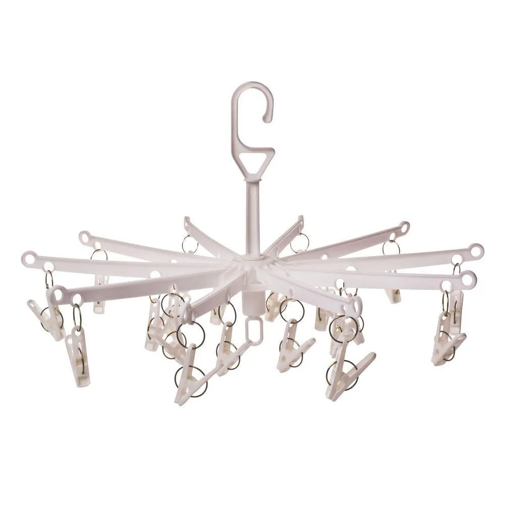 20 Peg Mini Round Clothes Airer White