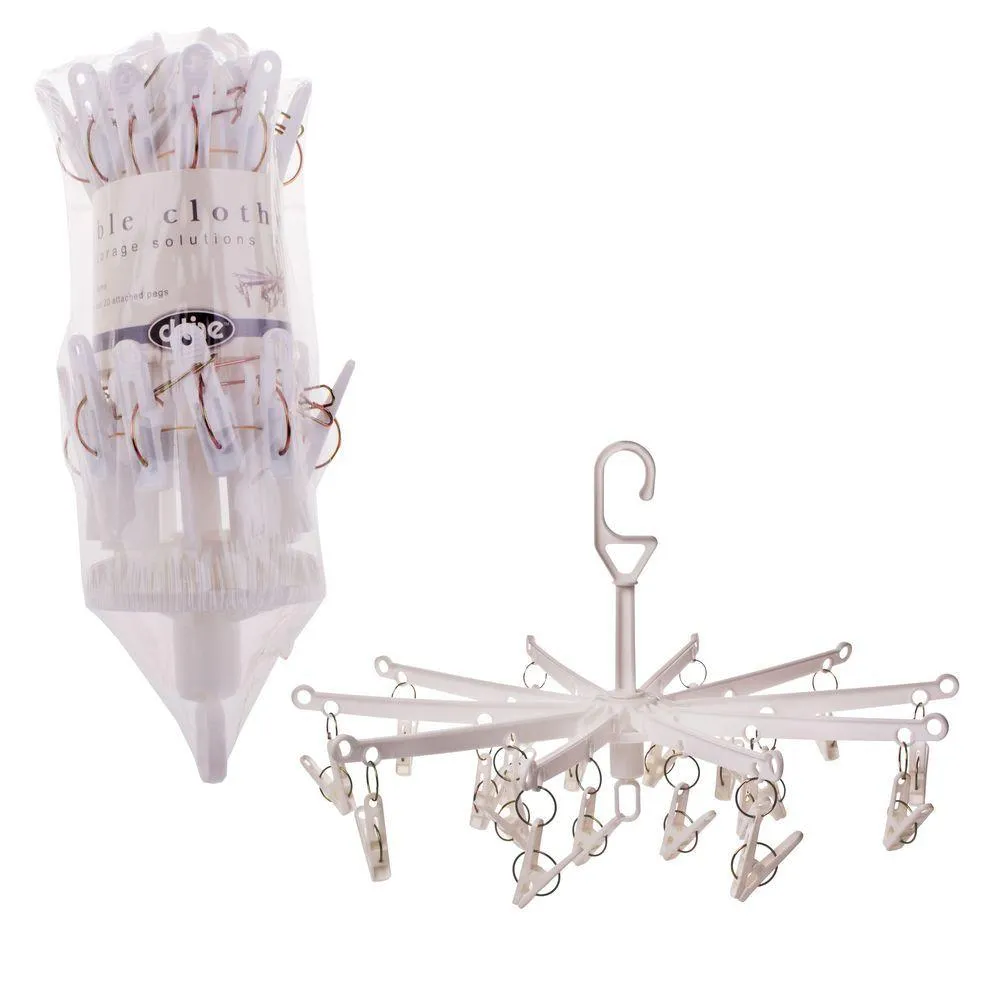 20 Peg Mini Round Clothes Airer White