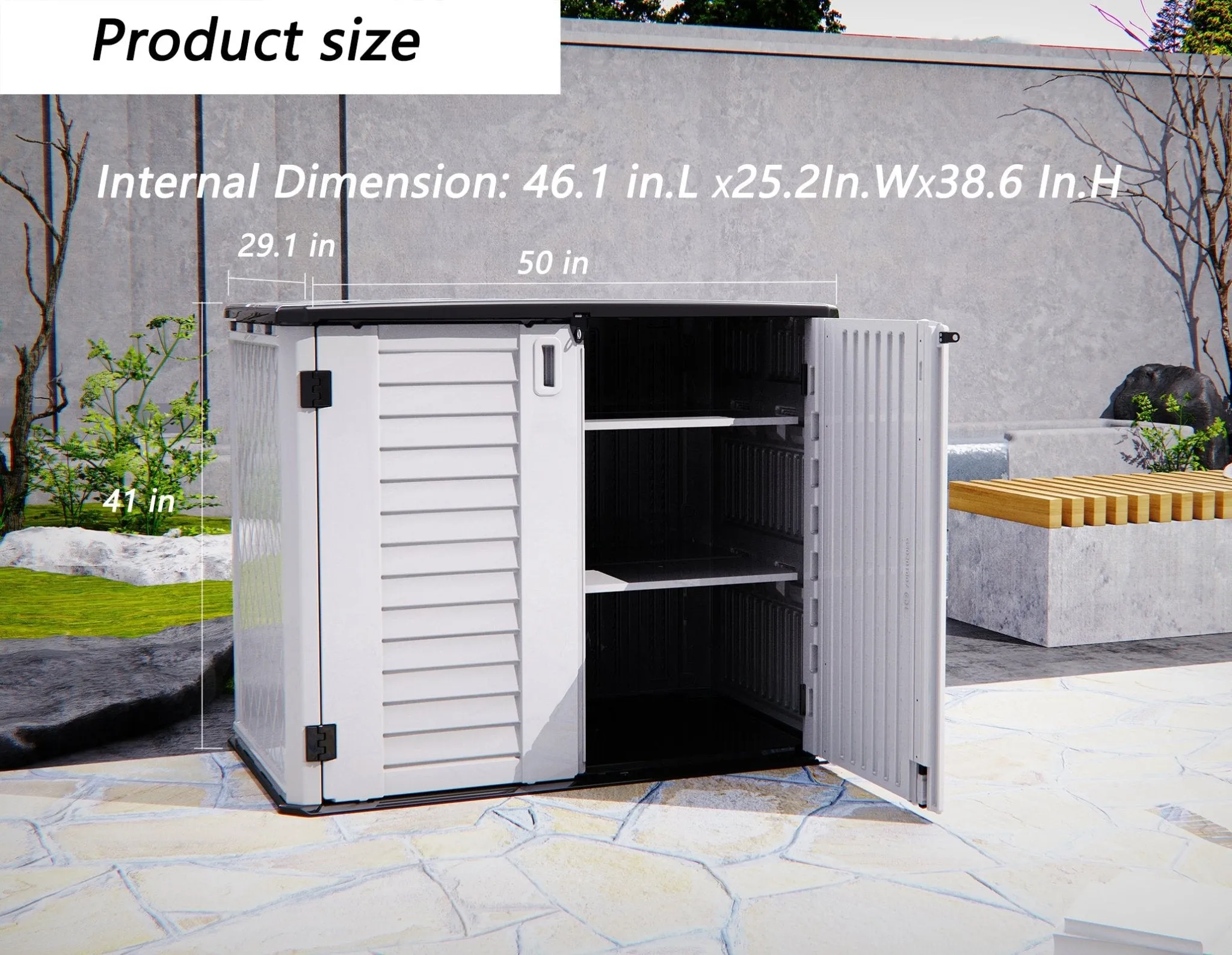 26 cu. ft. Horizontal Outdoor Storage Shed