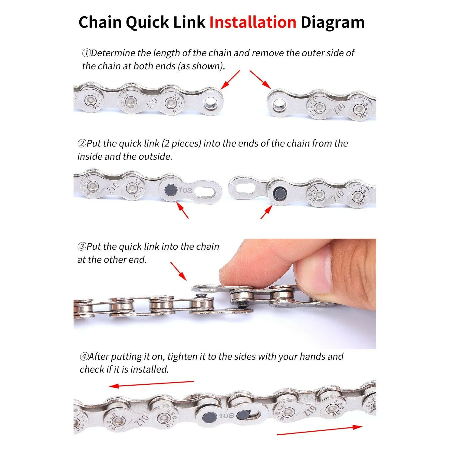 5 Pair Bike Chain Quick Link Mountain Bicycle Bike Chain Missing Quick Connector Connecting Master Link for 6 7 8 9 10 11 Speed