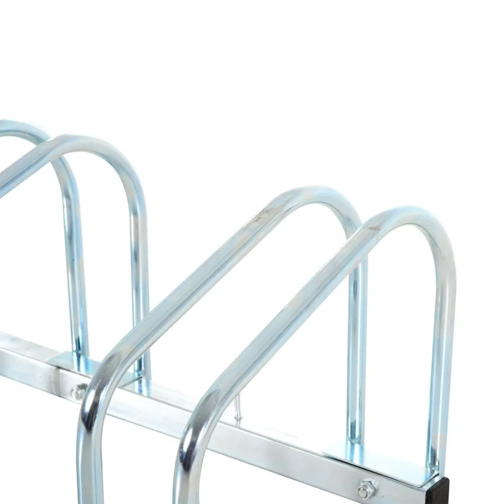 6-Bike Floor Parking Stand Rack or Wall Mount Bicycle Cycle Storage Locking Holder Steel Pipe-Silver