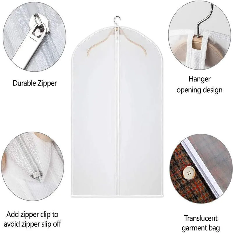 60X90Cm Zip Closure Pva Clothes Garment Bag F49-8-1198