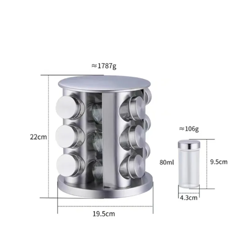 9-Piece Revolving Countertop Spice Tower Organizer Ab-61