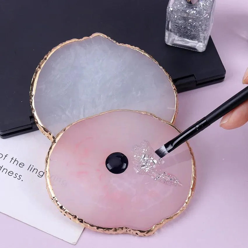 Agate Gemstone Nail Palette & Mixing Plate: Versatile Salon Art Tool