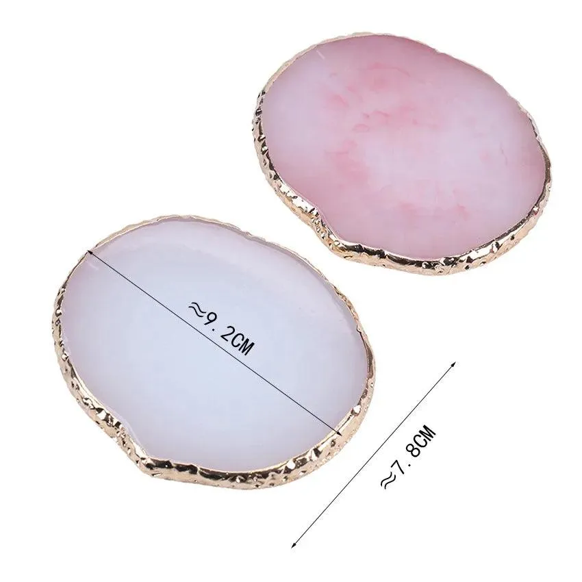 Agate Gemstone Nail Palette & Mixing Plate: Versatile Salon Art Tool