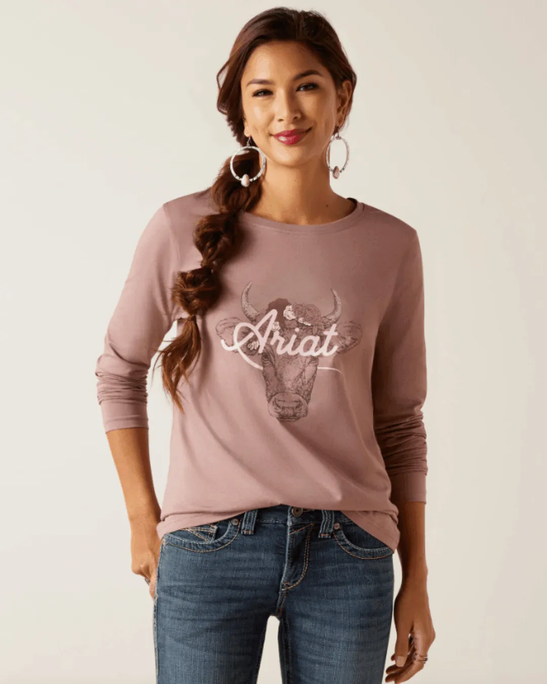 Ariat Women's Fawna Twlight Mauve Long Sleeve Tee 10047404