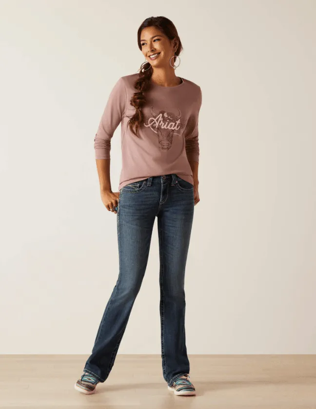 Ariat Women's Fawna Twlight Mauve Long Sleeve Tee 10047404