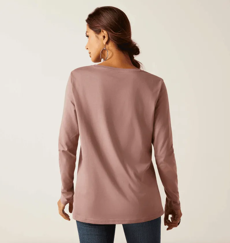 Ariat Women's Fawna Twlight Mauve Long Sleeve Tee 10047404