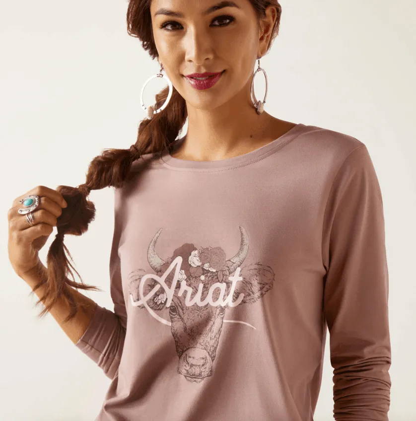 Ariat Women's Fawna Twlight Mauve Long Sleeve Tee 10047404