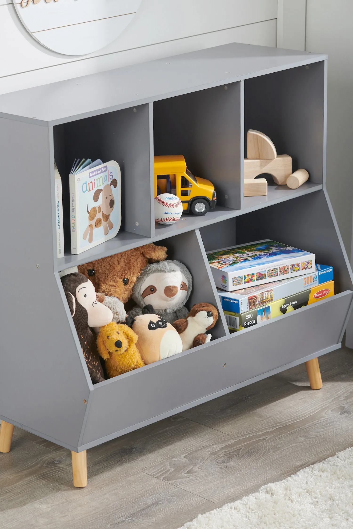 Badger Basket 5-Bin Storage Cubby with Feet