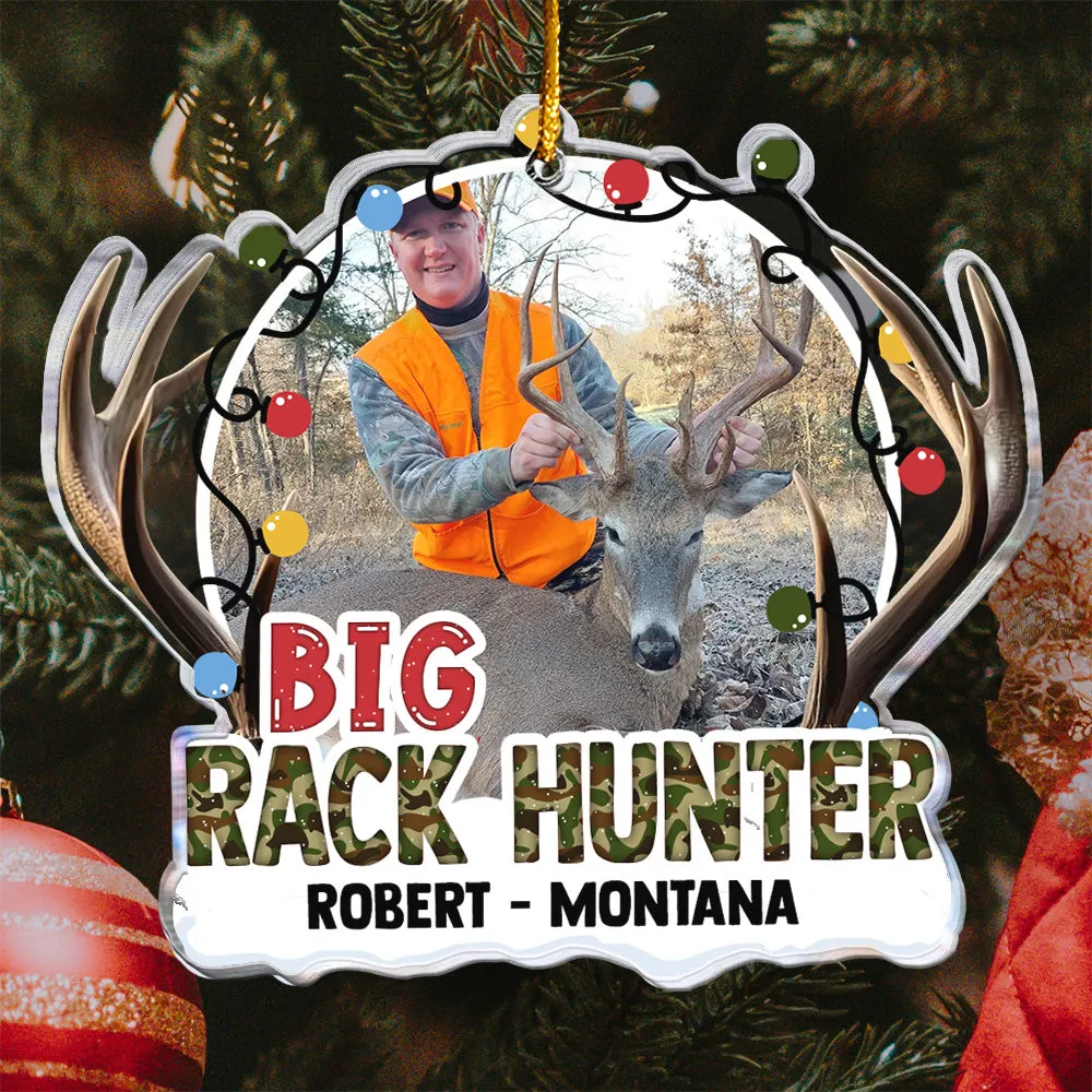 Big Rack Hunter - Personalized Acrylic Photo Ornament