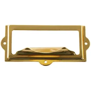 Brass Card Label Holder with Drawer Pull