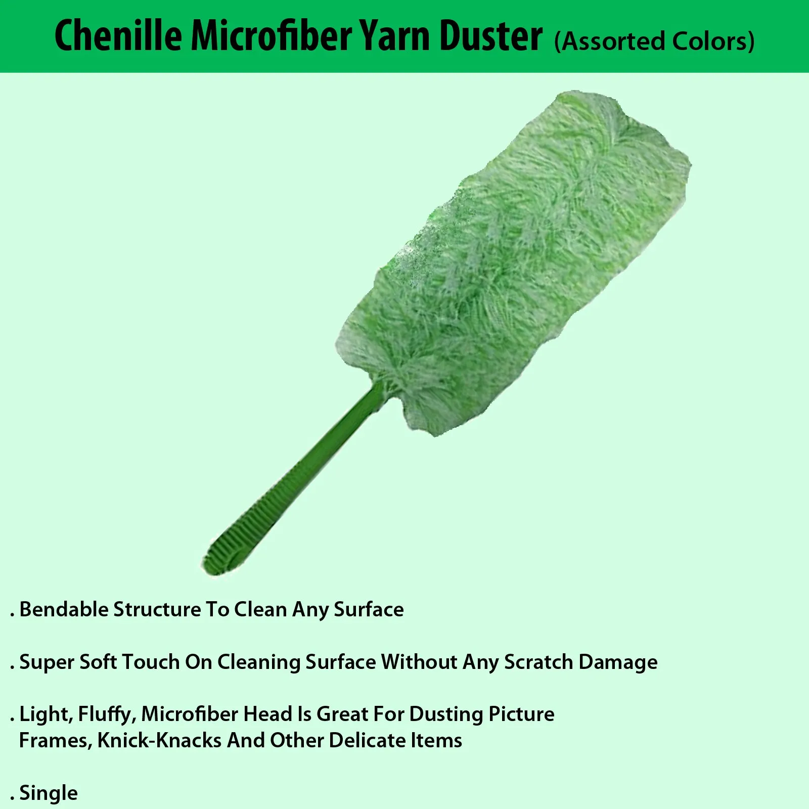 Chenille Microfiber Yarn Dusters - Versatile Cleaning Tool