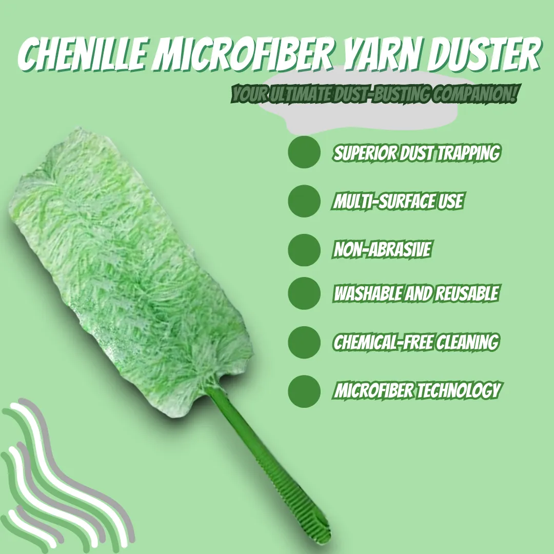 Chenille Microfiber Yarn Dusters - Versatile Cleaning Tool