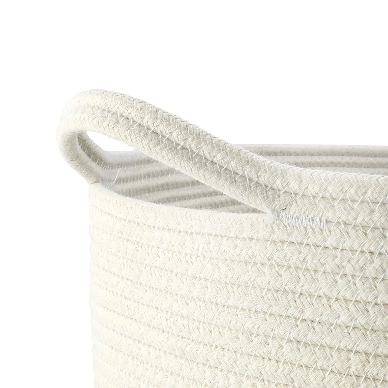 Decorative Woven Cotton Rope Laundry Storage Basket 26x30cm