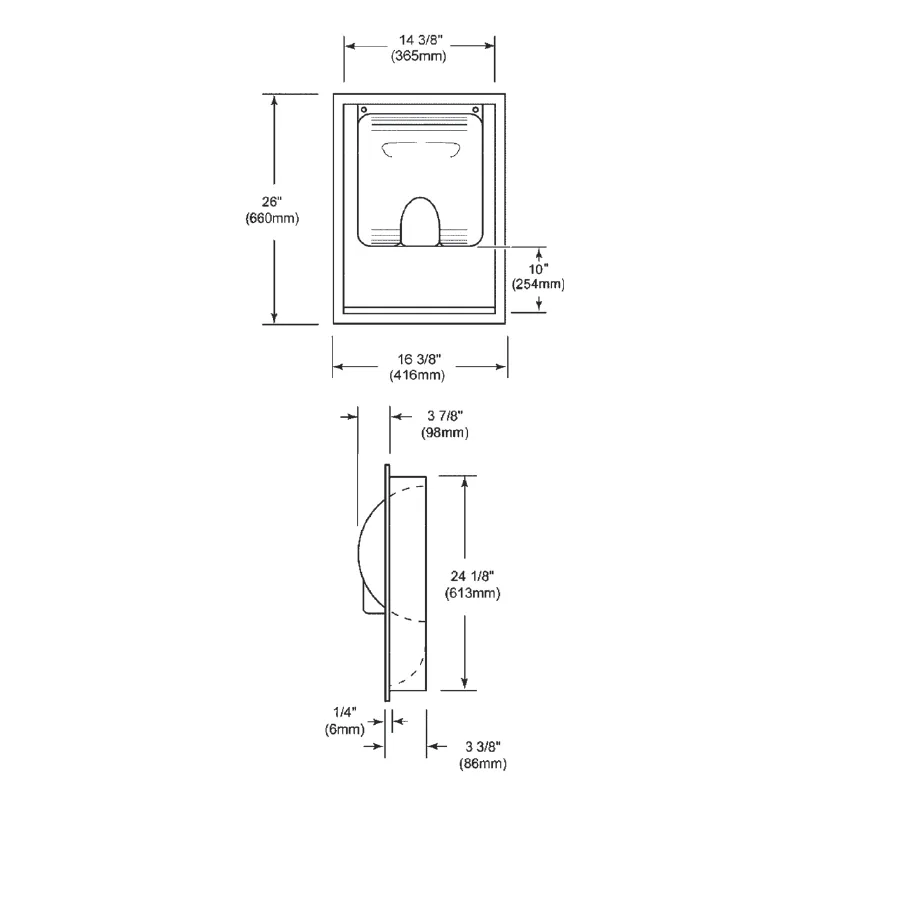 Excel Dryer XLERATOR® 40576 XChanger COMBO KIT (ADA Height) - Includes 40502 Recess Kit and 40551 ADA Height XChanger