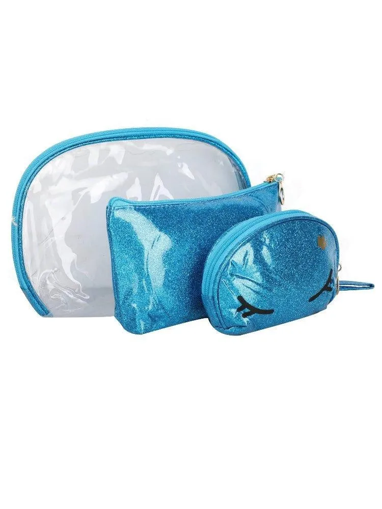 FabSeasons Crown Blue Combo of 3 Handy Toiletry, Cosmetic,Travel Pouch