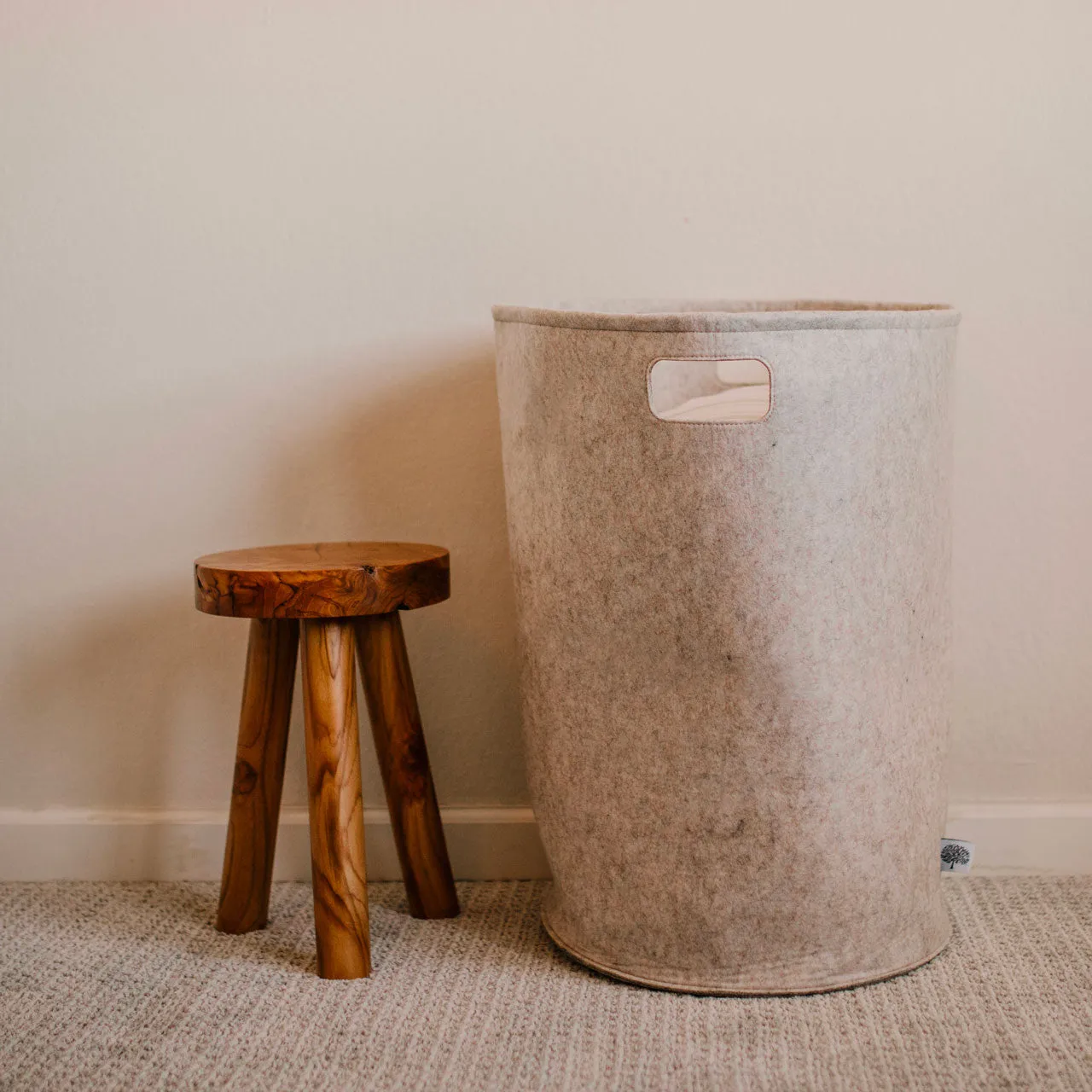 Felt Laundry Hamper - Oatmeal