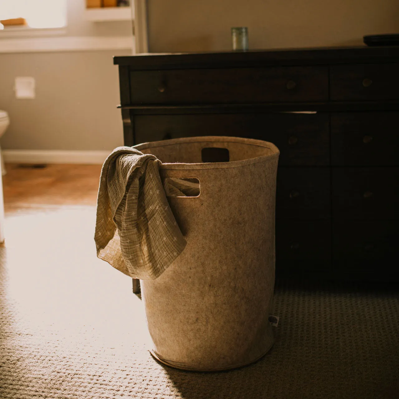 Felt Laundry Hamper - Oatmeal