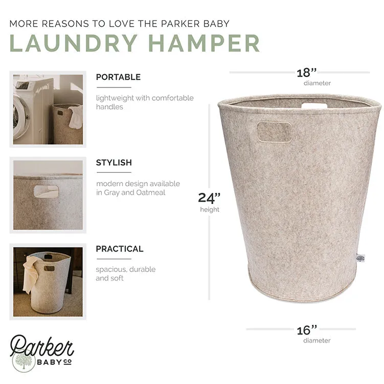 Felt Laundry Hamper - Oatmeal