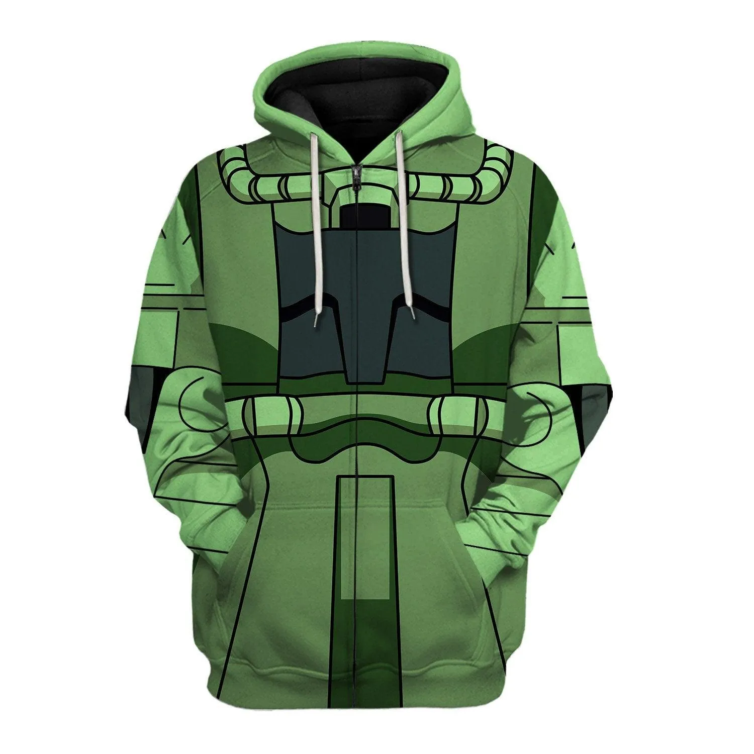 Gearhomie Zaku II Mobile Suit Gundam Costume All Over Print Tracksuit Hoodie