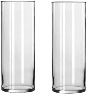 Glass Cylinder Vases 12 Inch Tall X 4 Inch Round vase - Multi-use: Pillar Candle, Floating Candles Holders or Flower Vase (Cylinder Vase- 2Pcs)