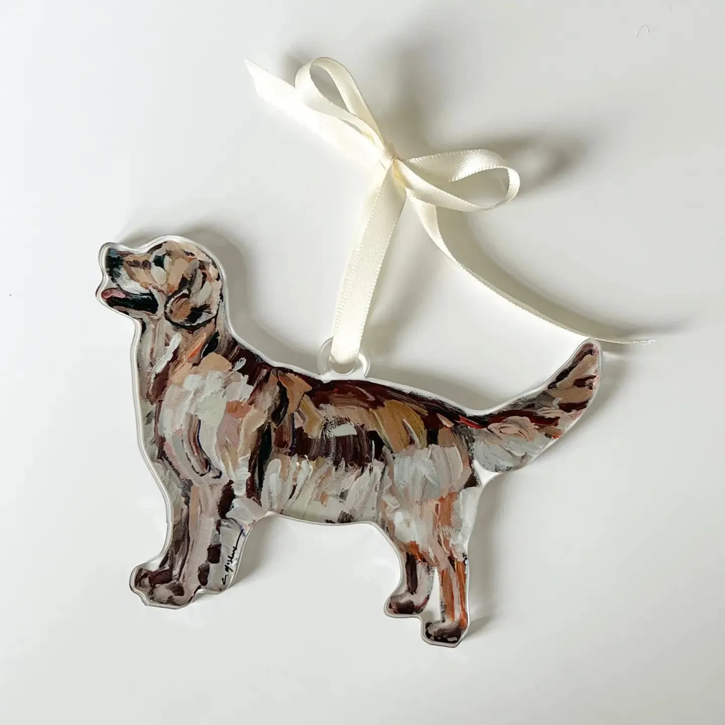 Golden Retriever Dark Acrylic Ornament