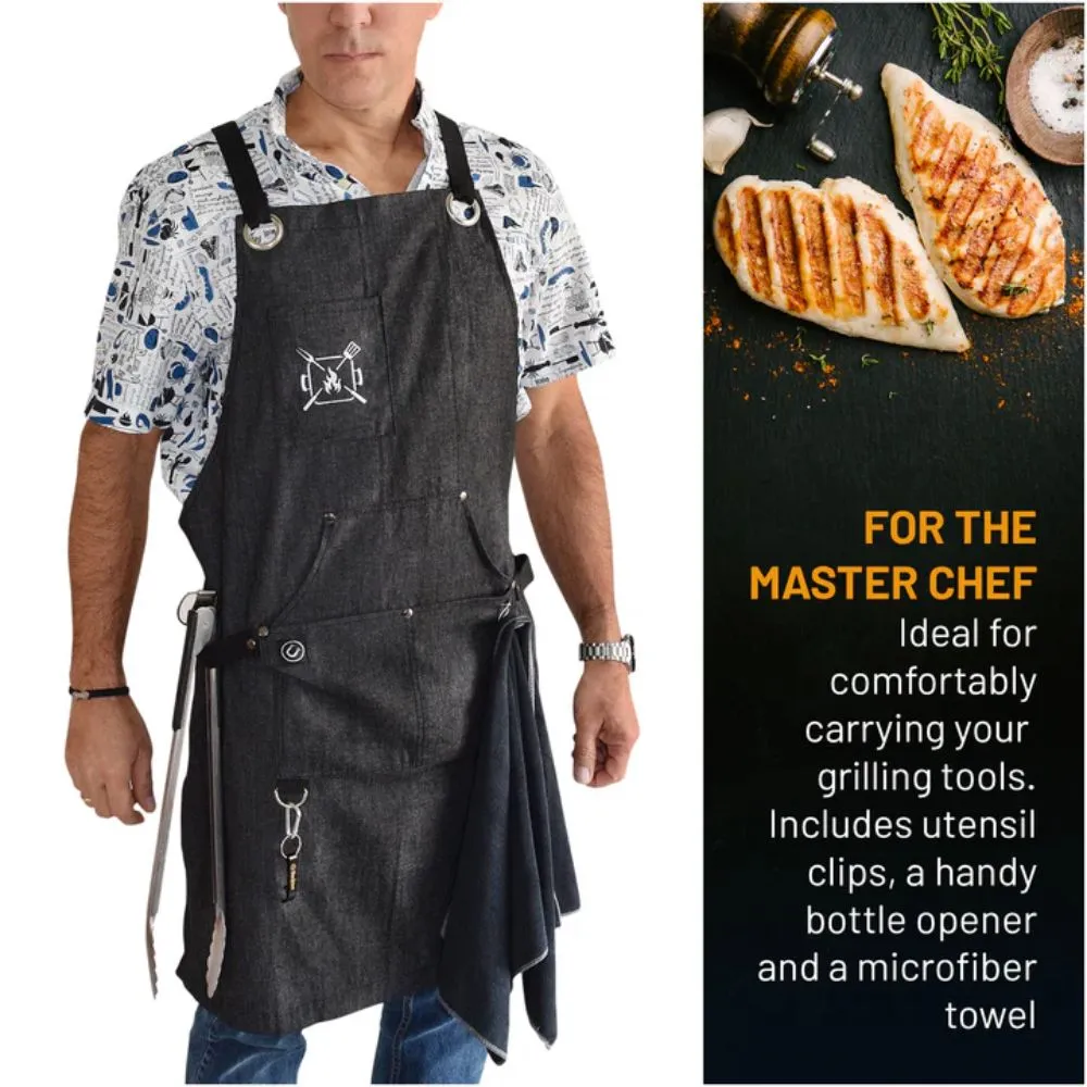 Grillnovations Grey Apron with Magnet & Bottle Opener