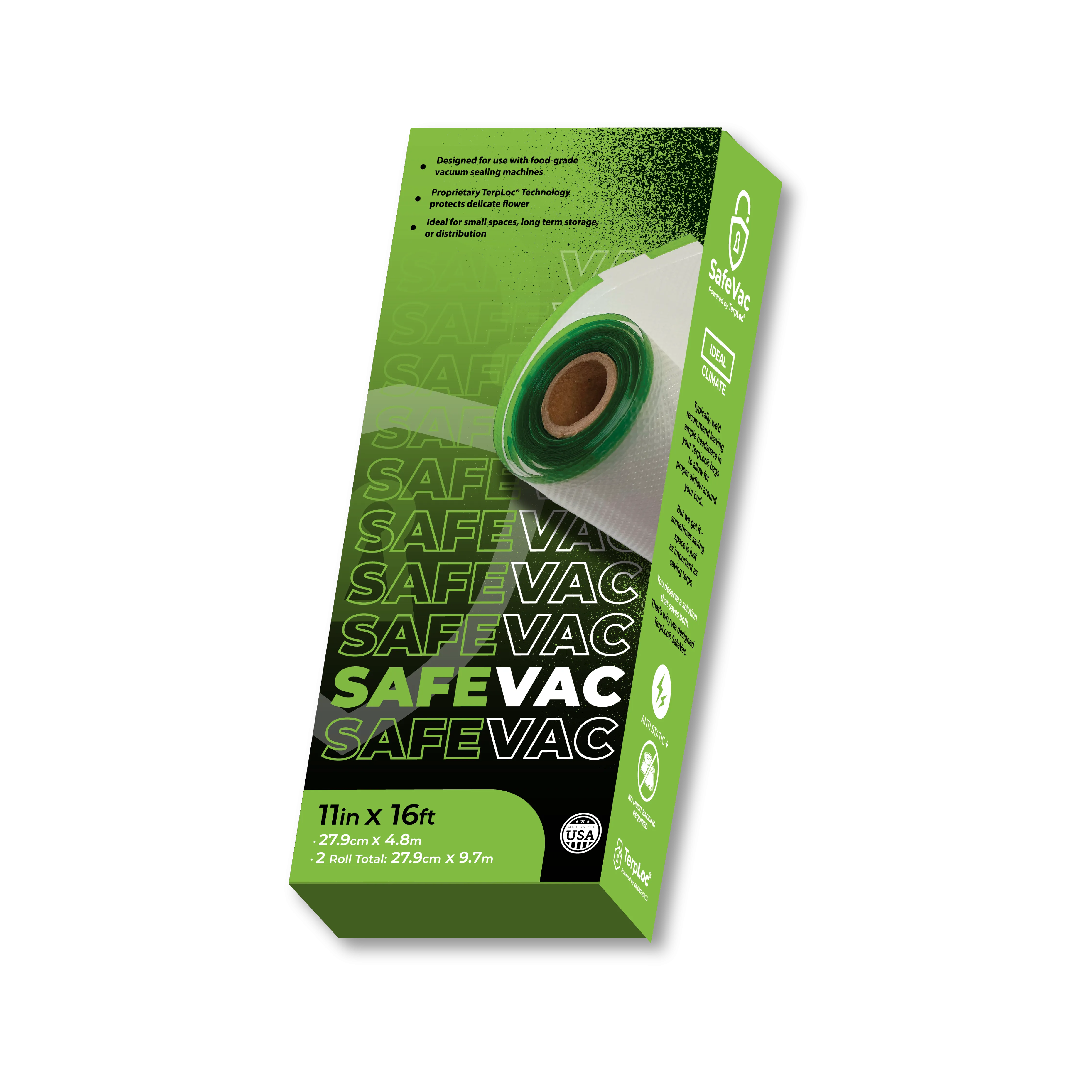 Grove Bags - SafeVac Terploc 11″ x 16ft Rolls