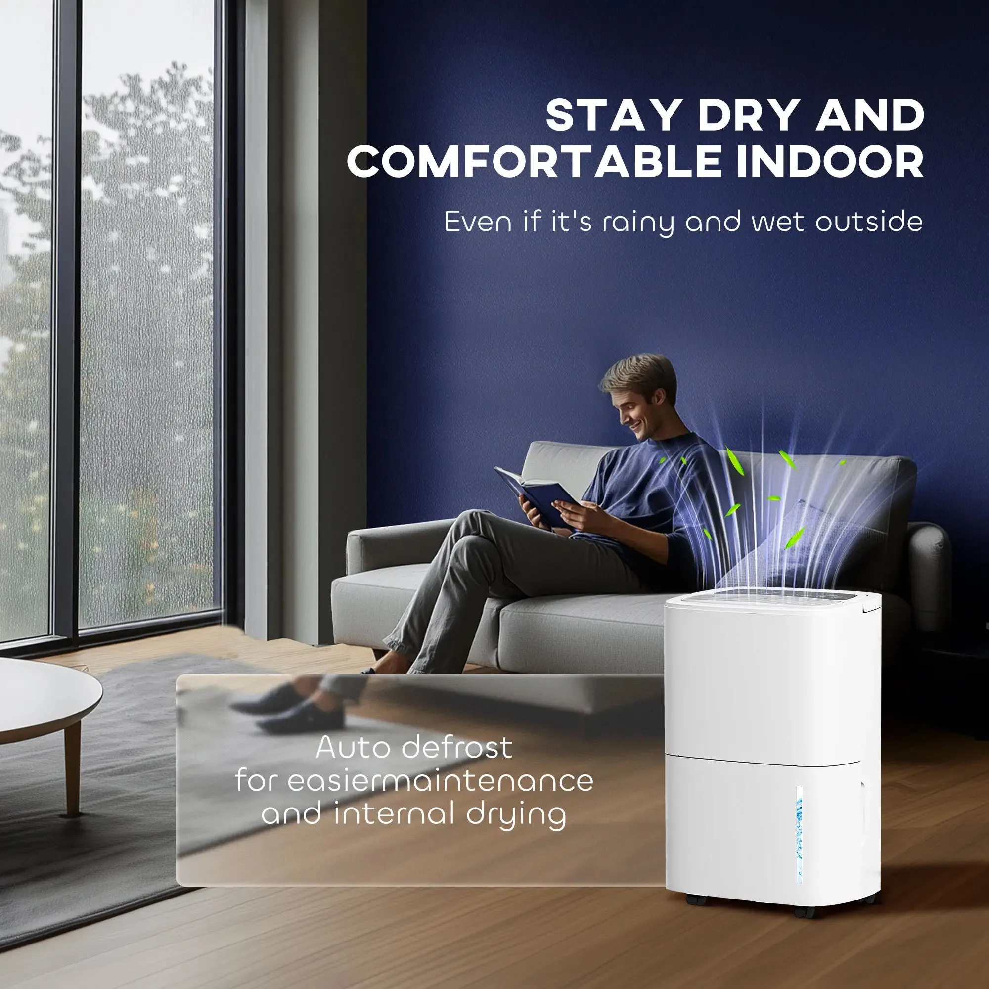 HOMCOM 20L/Day Dehumidifier with Touch Control