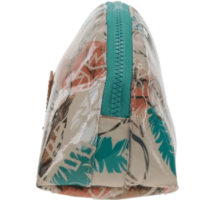 Hooey Feather Pattern Cosmetic Bag MB015-01 MB015-02