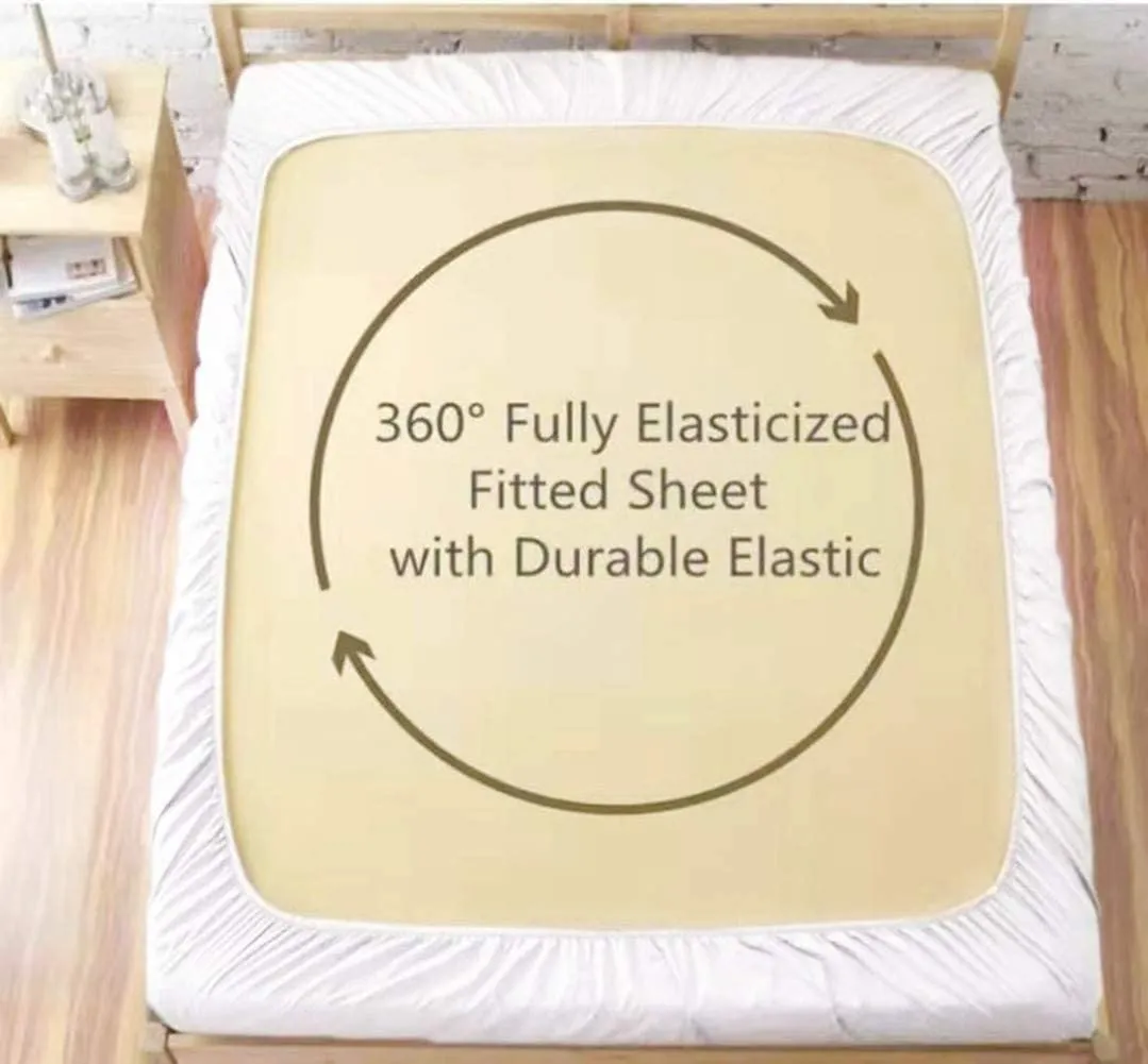 Innovative Edge Queen Size Elastic Fitted Bedsheet, Soft Bedsheet for Double Bed, 78x72 Bedsheet Queen Size, 210TC Grey Bedsheet