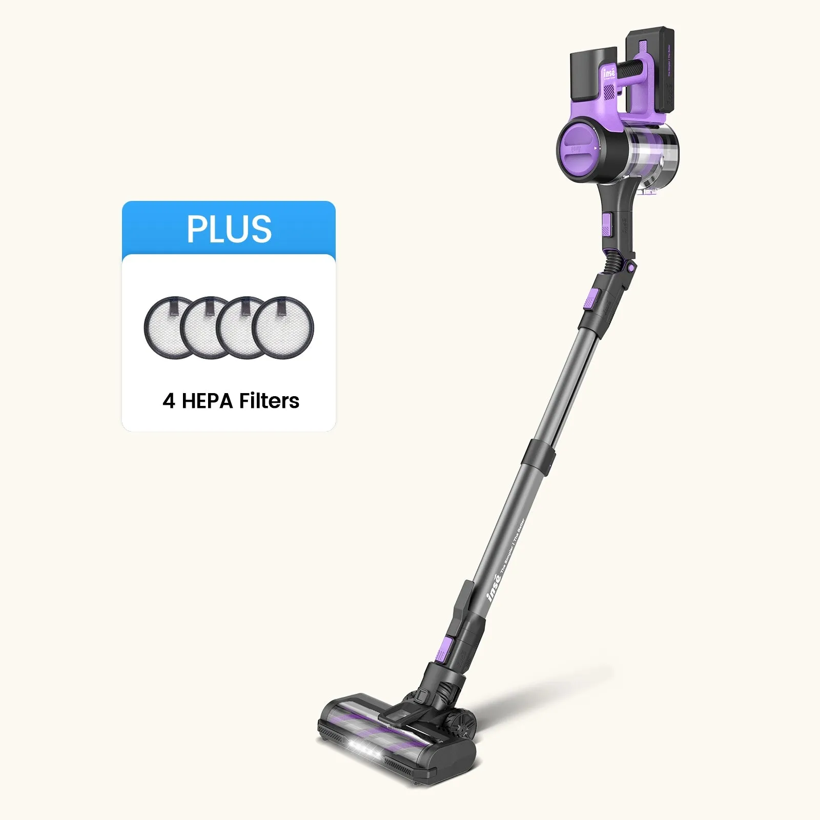 INSE S10 Cordless Vacuum For Pet Hair Power Saving with 26Kpa Powerful Suction