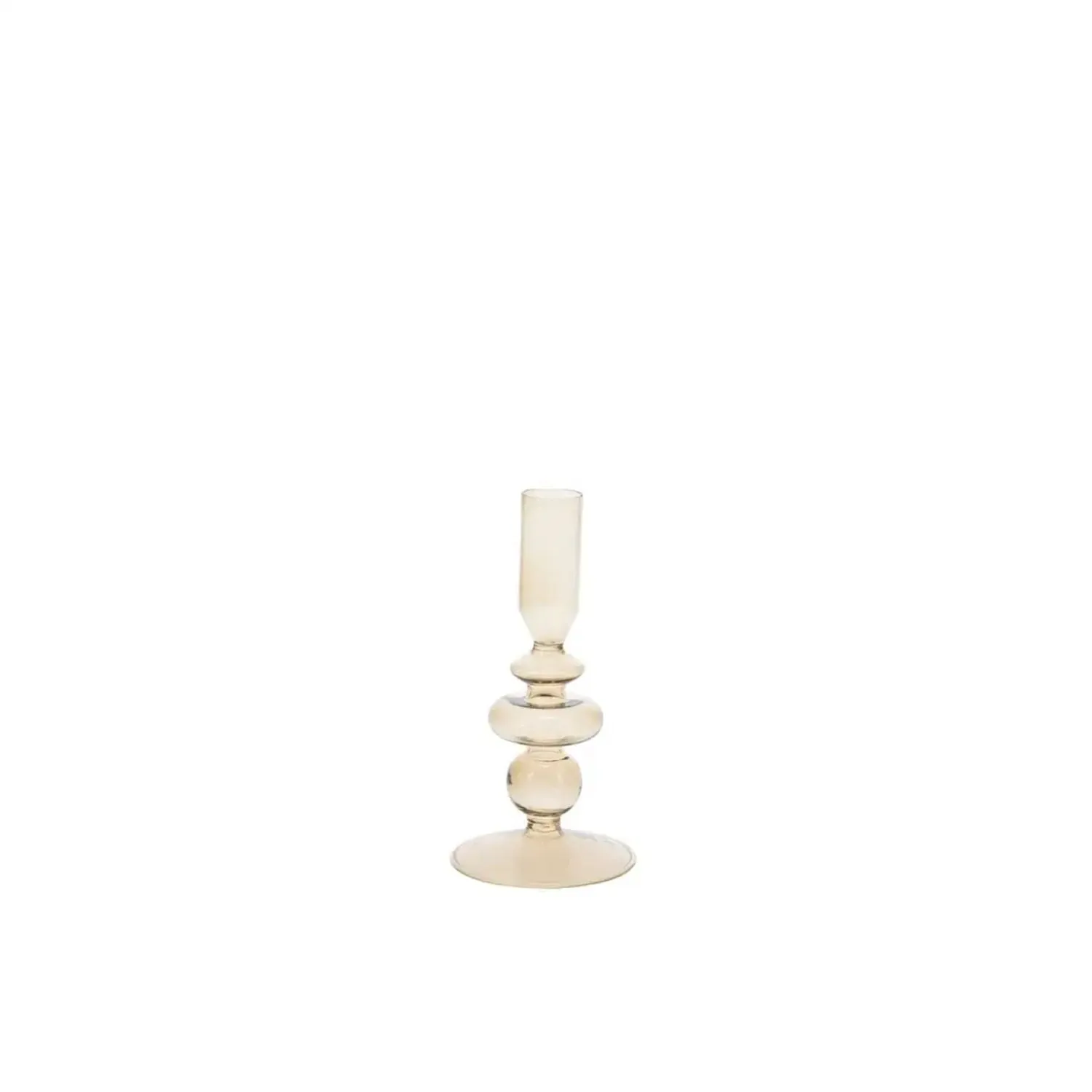 Koopman 17cm Glass Candle Holder (Choice of 2)