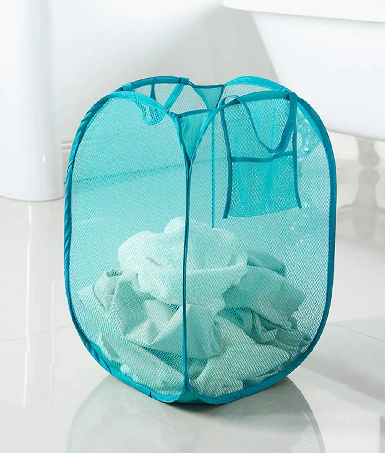 Kuber Industries 2 Pieces Nylon Mesh Laundry Basket Organizer 20 LTR (Multi) -KUBMART2755