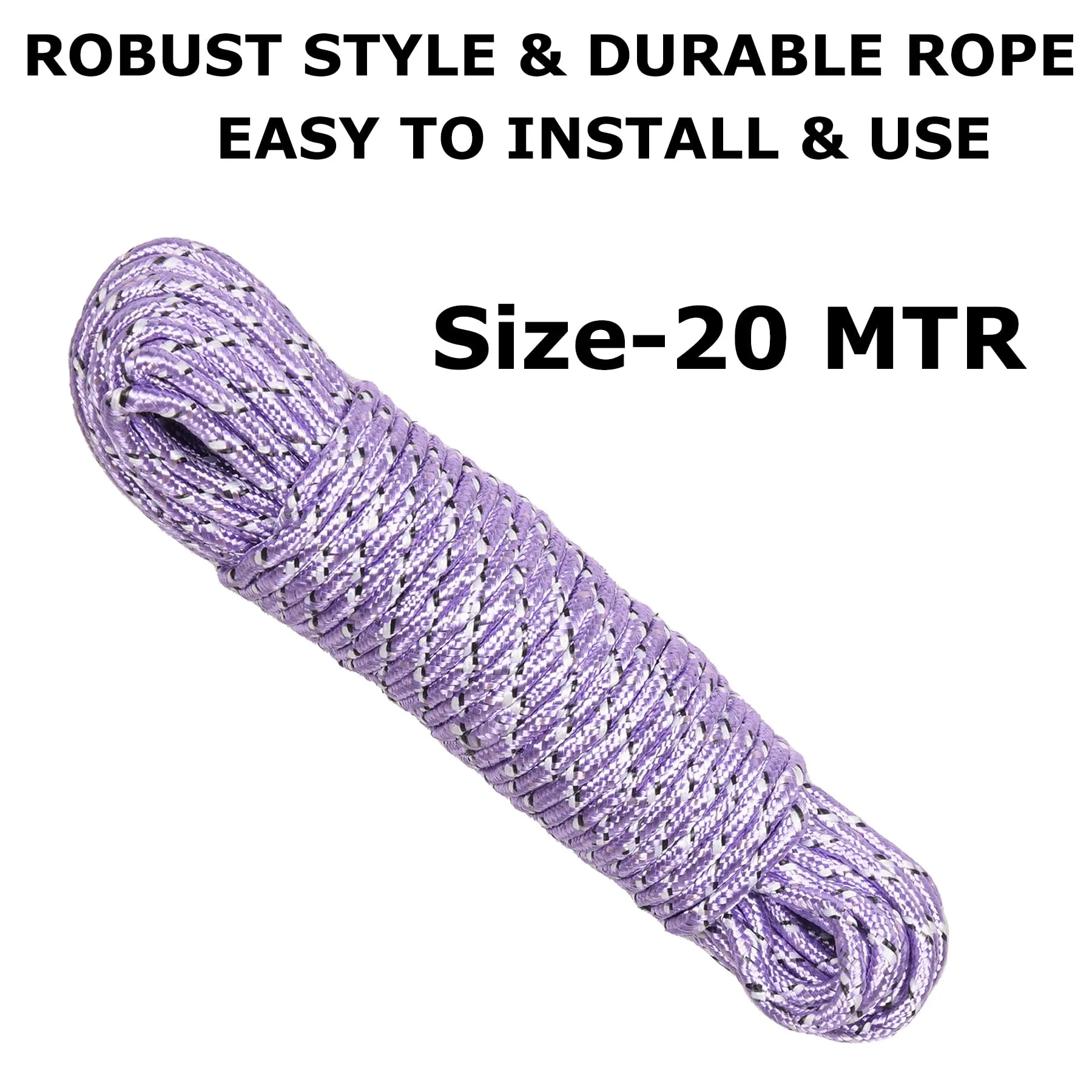 Kuber Industries Cloth Drying Rope | Nylon Synthetic Laundry Line Rope | Laundry Clothesline | Cloth Drying Wire Synthetic Rope | Clothes Drying Line | 20 MTR | Pack of 2 | Multicolor