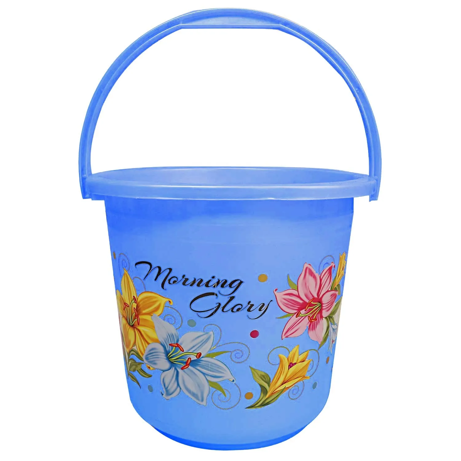 Kuber Industries (Set of 2) Unbreakable and Strong Bucket set for Bathroom with Handle and Mug - Plastic Balti for Bathroom | Bathing | Cleaning | Pochha | Laundry | Kitchen - 16 LTR Capacity (Blue)