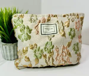 Large Capacity French Floral Cosmetic Bag