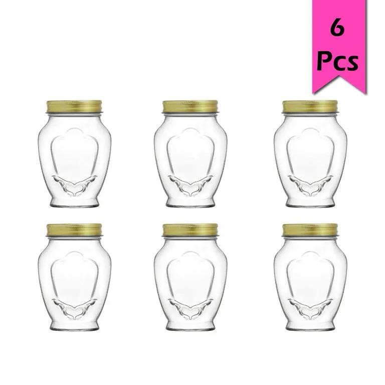 Lav Laura Glass Jar Set with Lid, Glass Canisters, 6 Pcs