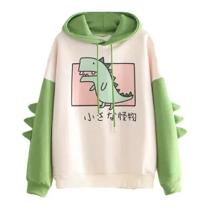 Little Monster Japanese Kawaii Cartoon Dinosaur Hoodie Sweatshirt