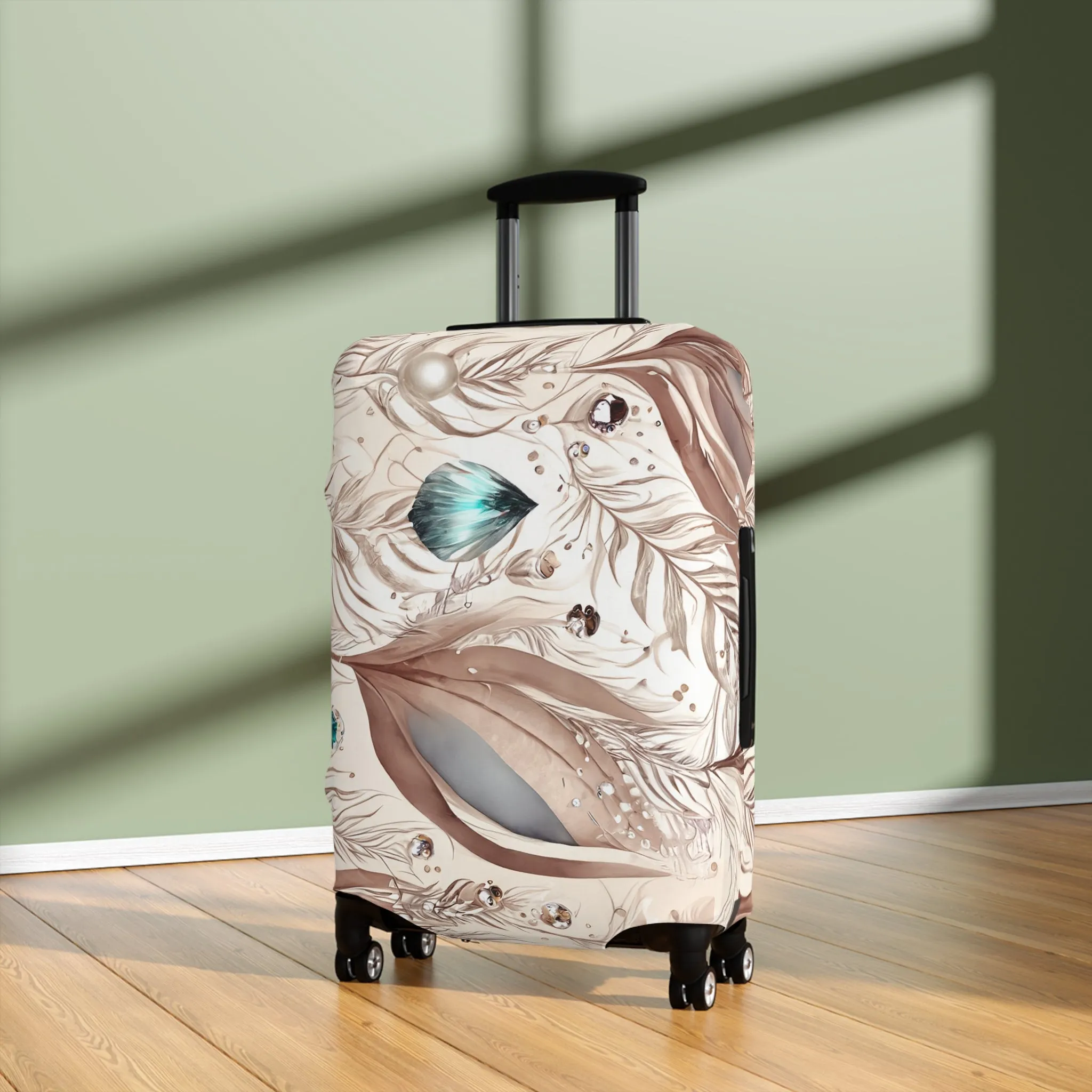 Luggage Cover, Beige Floral