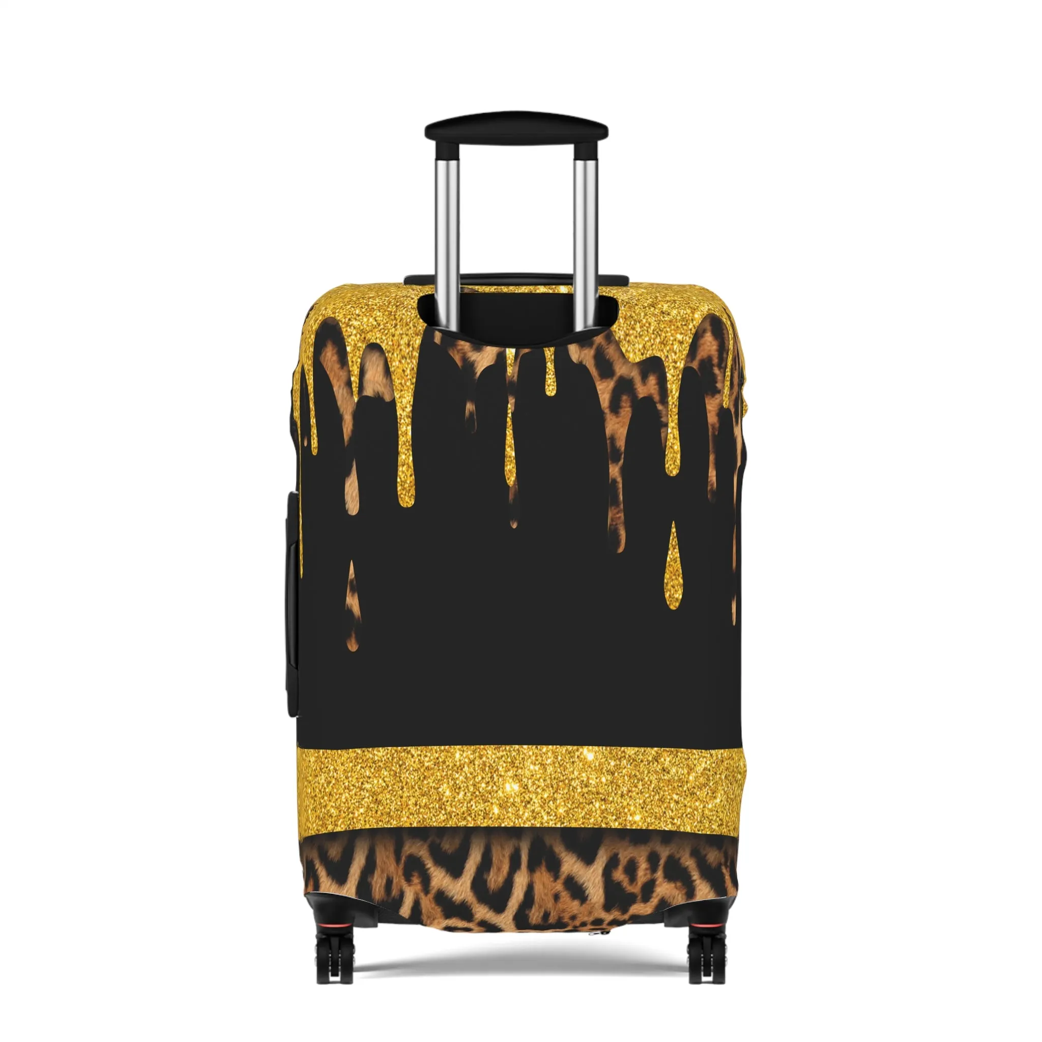 Luggage Cover, Black and Gold Leopard Print, awd-3108