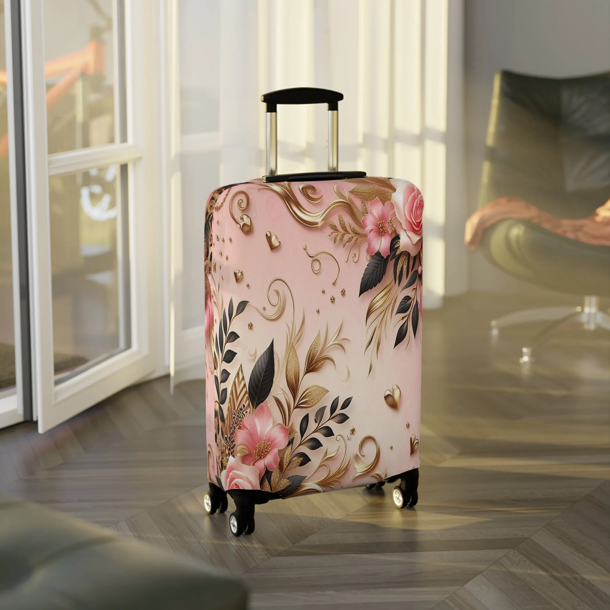 Luggage Cover, Floral Leopard, awd-3080