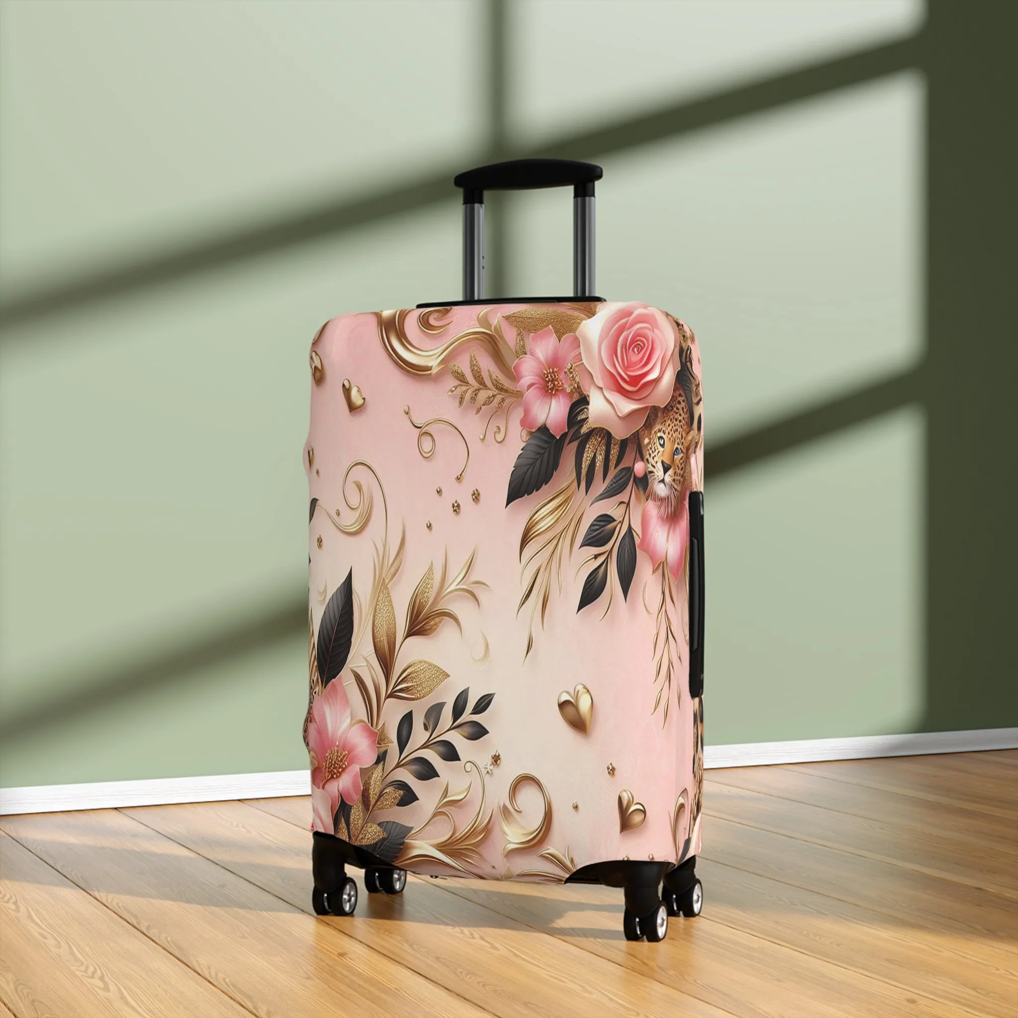 Luggage Cover, Floral Leopard, awd-3080