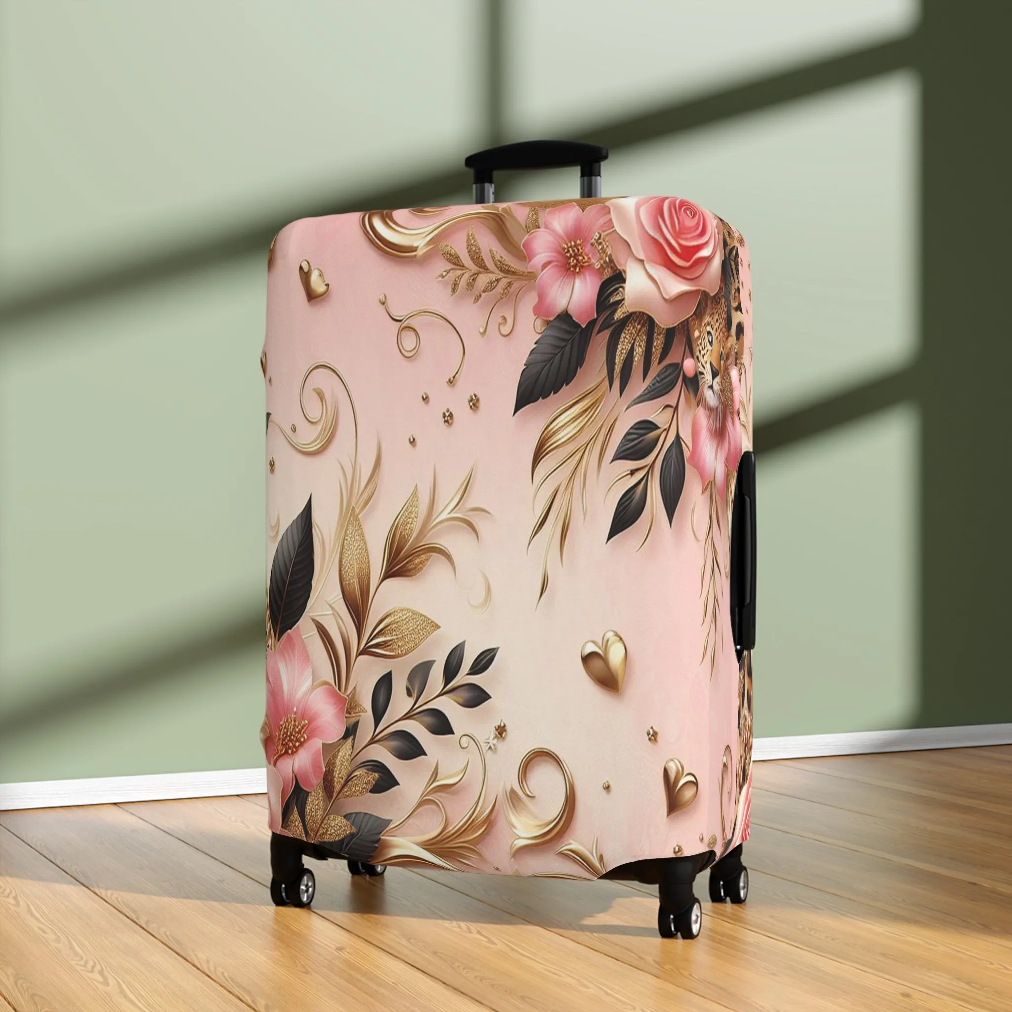 Luggage Cover, Floral Leopard, awd-3080