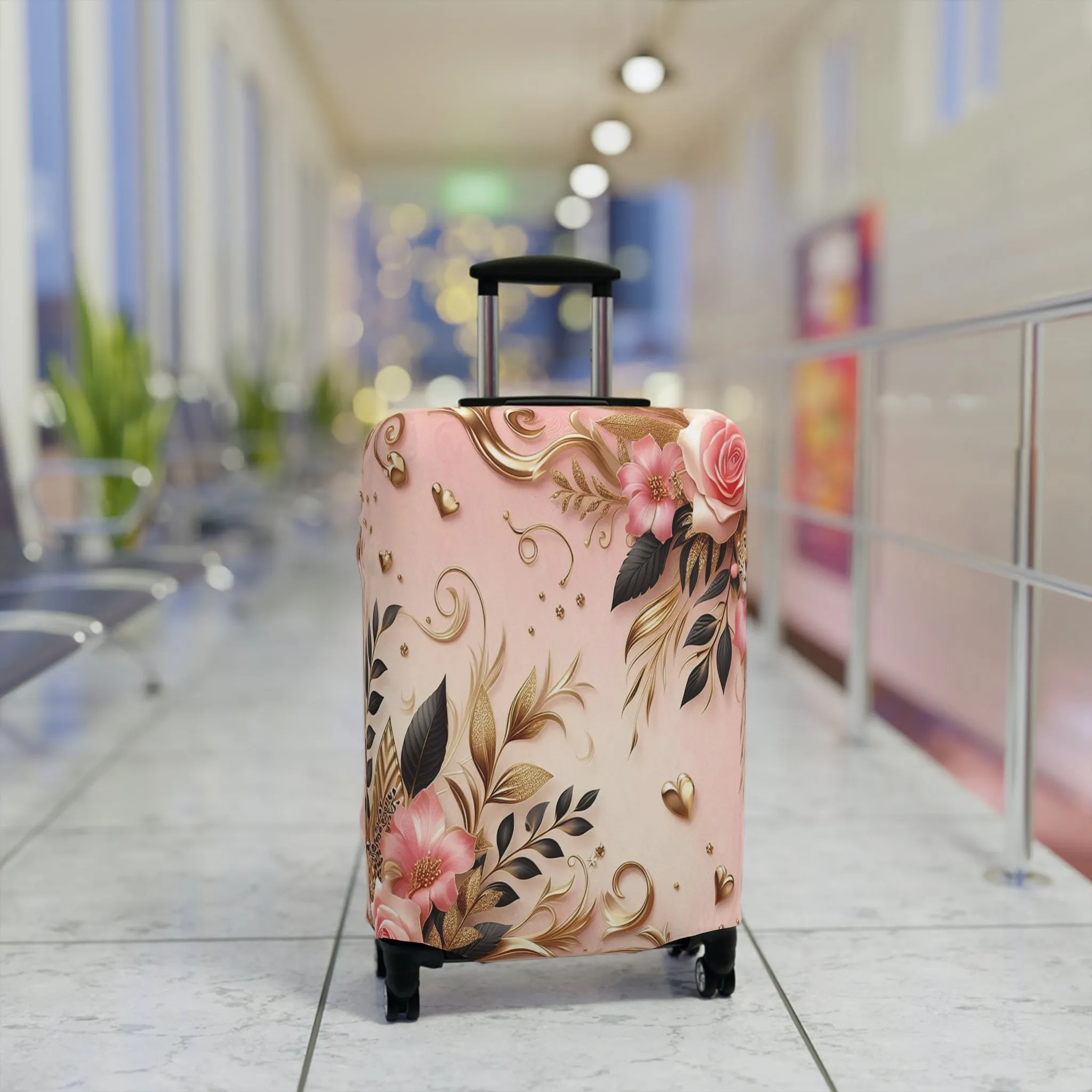 Luggage Cover, Floral Leopard, awd-3080